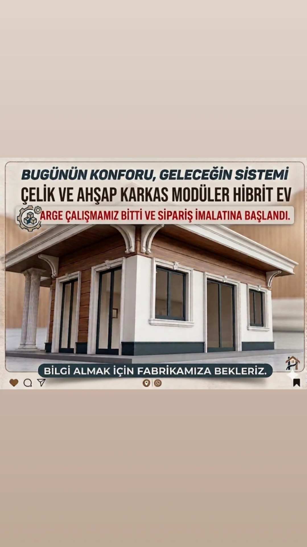 Hibrit ev üretiminde ahşap ve çelik konstrüksiyon